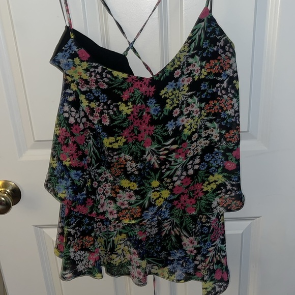 NWOT! Yumi Kim size small/petite floral spaghetti strap top. Laces in back - Picture 2 of 10
